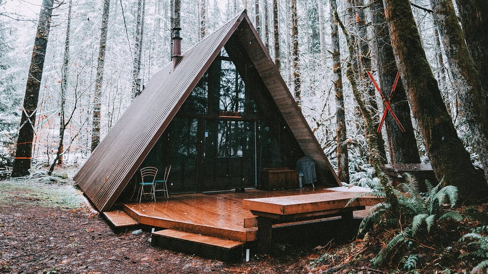 Maison en A dans les bois 