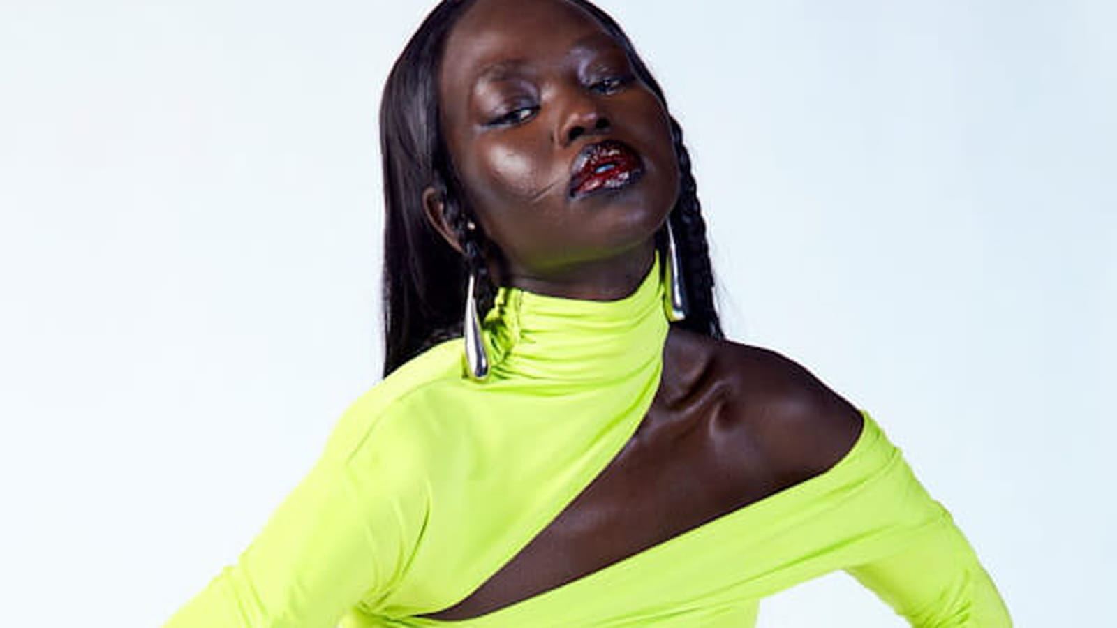Robe courte vert néon Mugler H&M