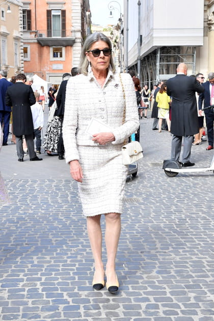 Caroline de Monaco en ensemble en tweed