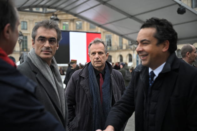 Raphaël Enthoven, Charles Berling et Patrick Cohen se retrouvent à l'hommage de Badinter