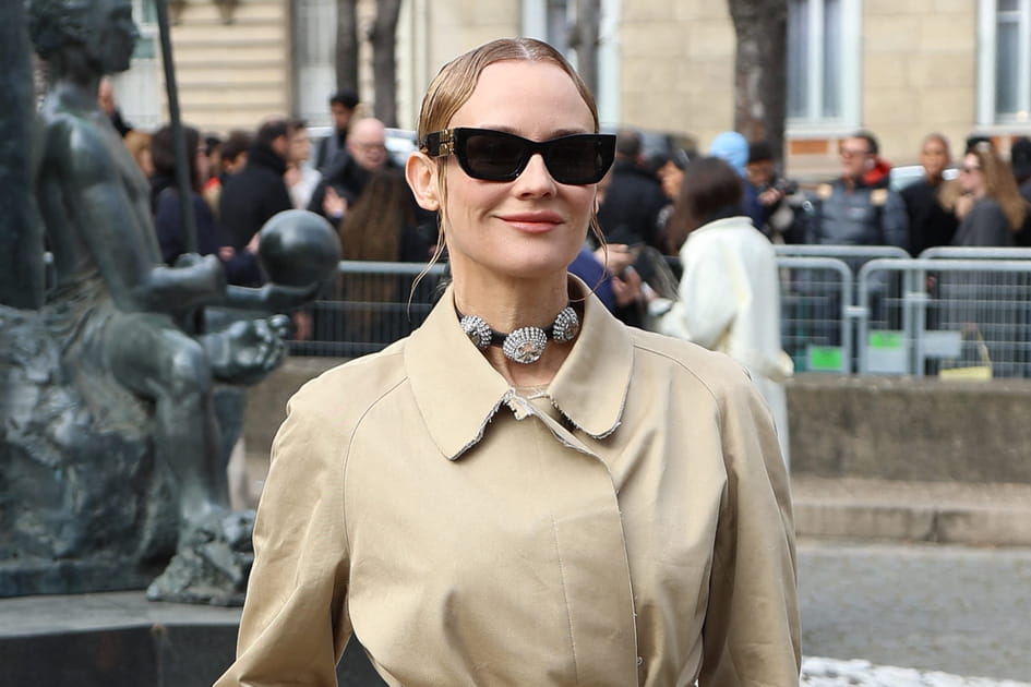 Diane Kruger, myst&eacute;rieuse avec son chignon bas chic