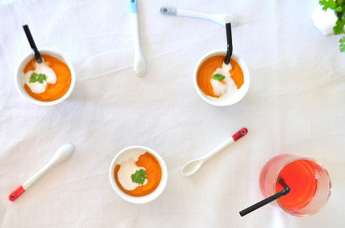 Verrines de velouté de patate douce à la créole