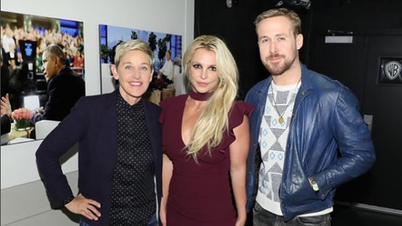 Ellen DeGeneres, Britney Spears et Ryan Gosling