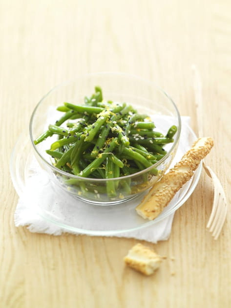 Salade de haricots verts au th&eacute; vert