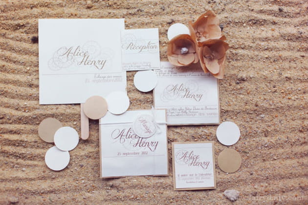 Déco de mariage rustique chic : faire-part naturel