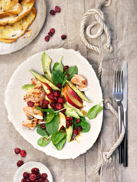 Salade de cranberries et de saumon grill&eacute;