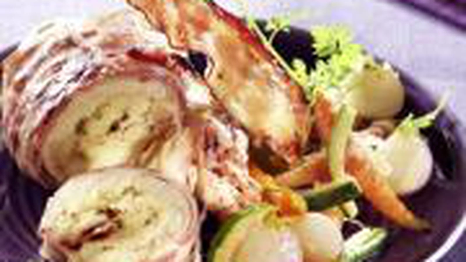 Poulet fermier au gruyère AOC suisse, Ventrèche des Pyrénées et ses légumes