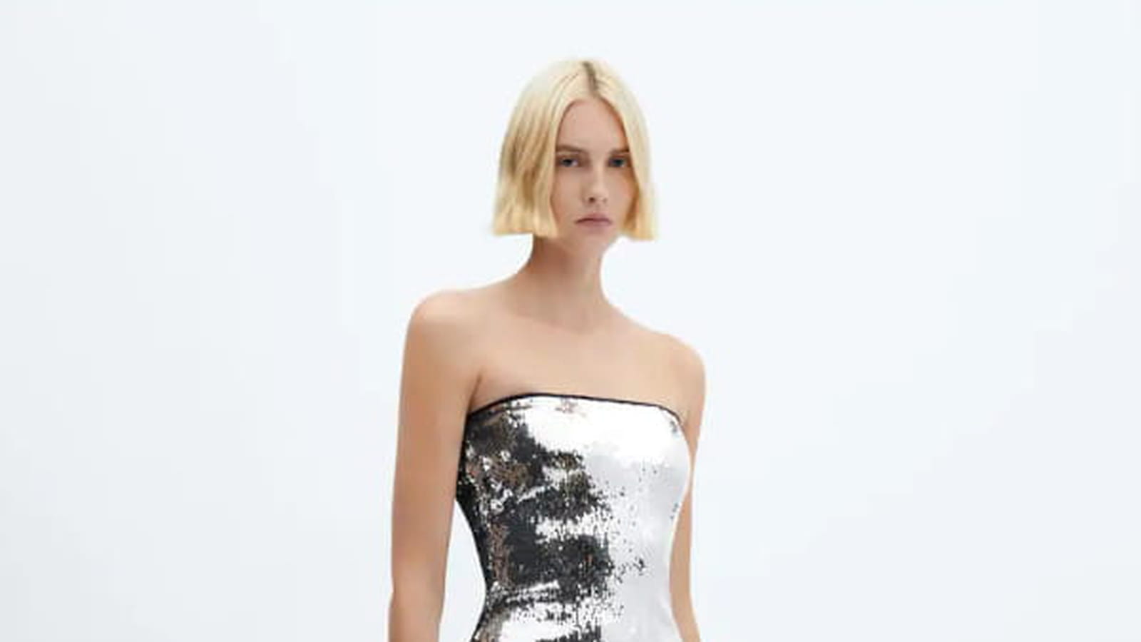 Robe argentée Mango