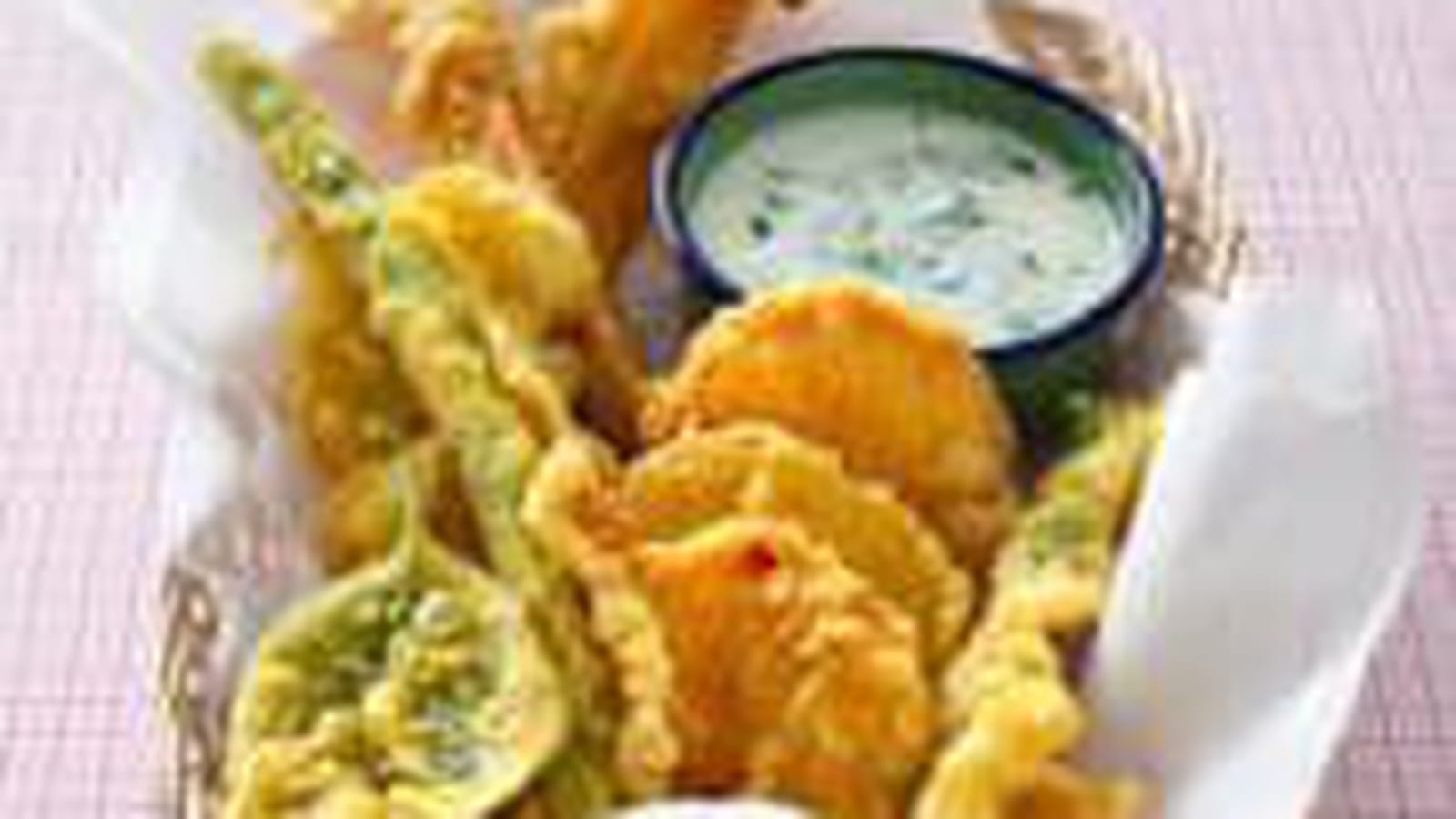 Légumes en tempura au curcuma