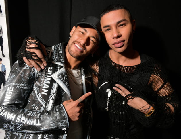 Neymar Jr et Olivier Rousteing durant la Fashion Week Homme