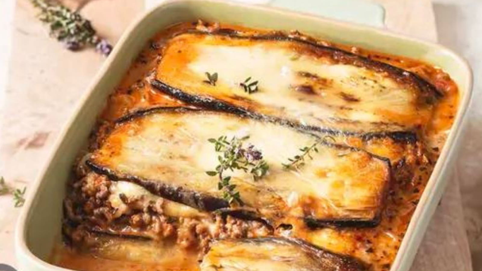 Lasagnes d’aubergines à la bolognaise et Cancoillotte