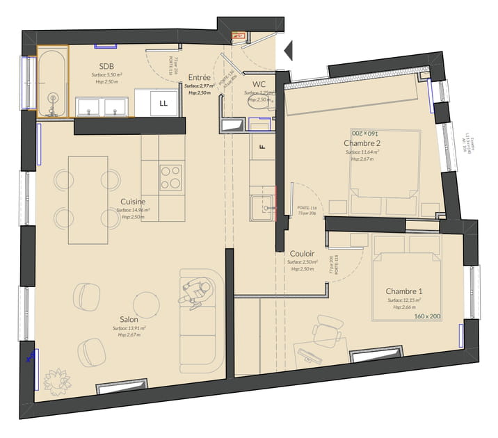 Le plan avant travaux