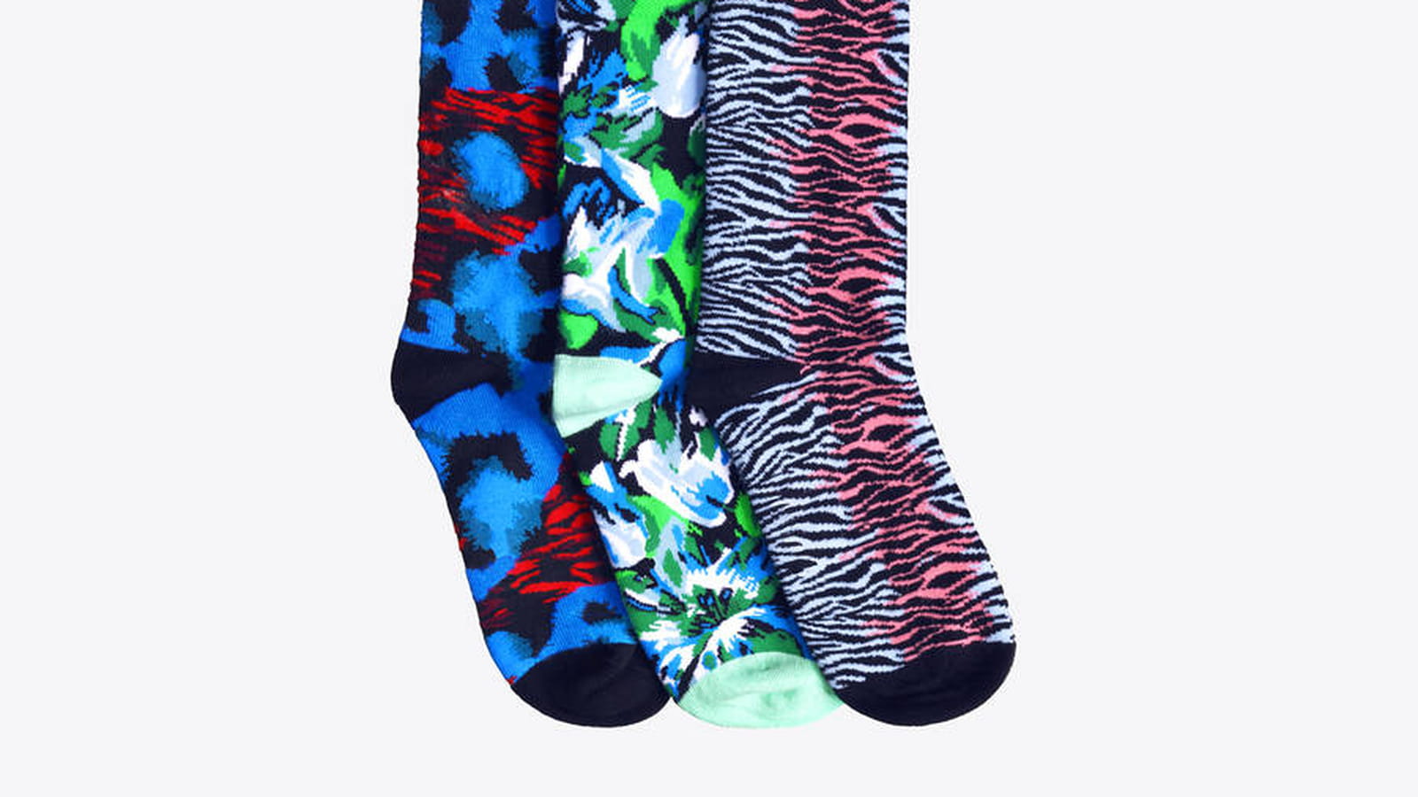 Lot de chaussettes imprimées bleu et rouge