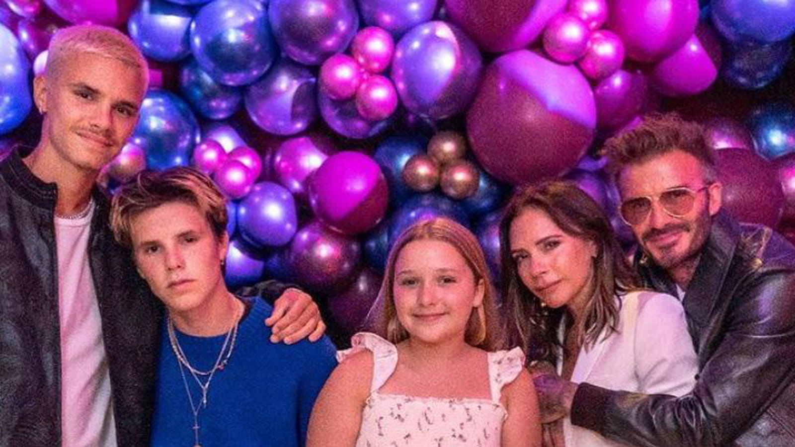 Victoria et David Beckham avec leurs enfants