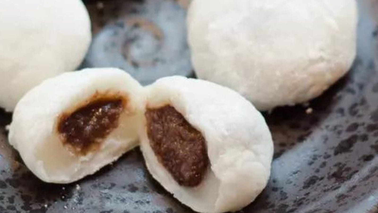 Mochi aux haricots rouges, cacahuète et chocolat