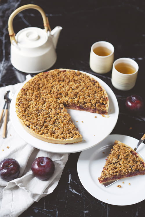 Tarte crumble aux prunes