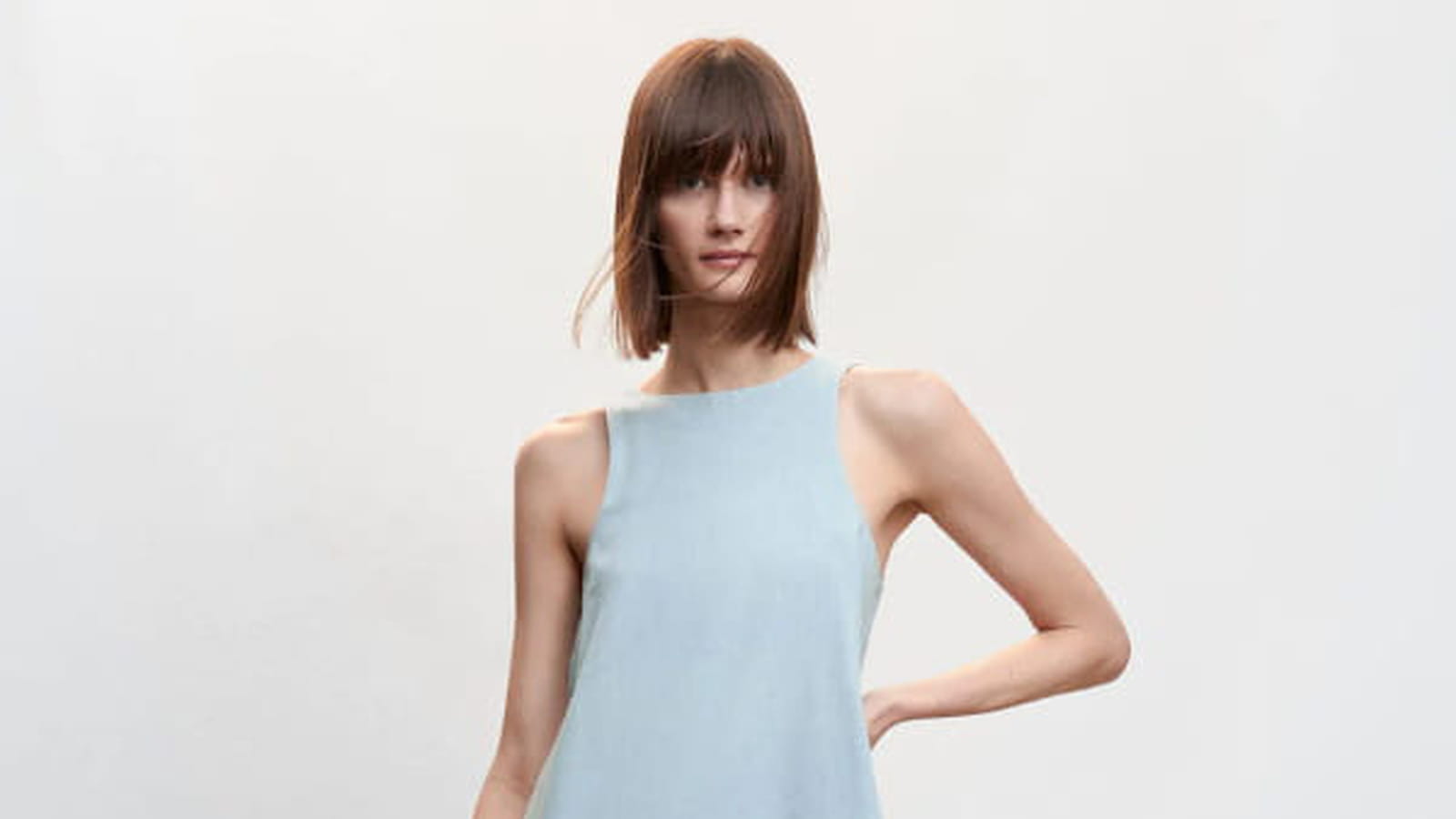 Robe bleu clair Mango 
