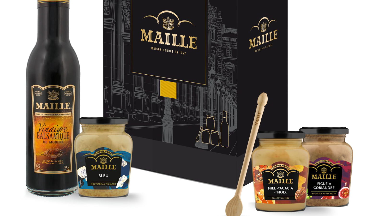 Coffret Moutardes et vinaigre de Maille