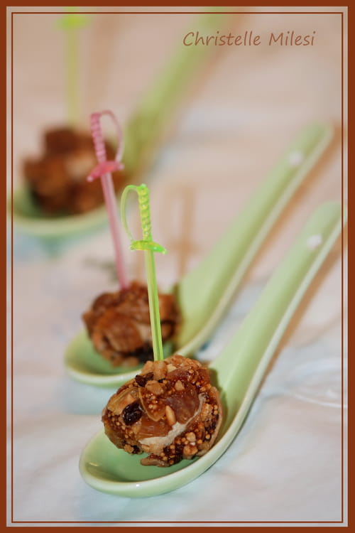 Truffes aux foie gras et fruits secs