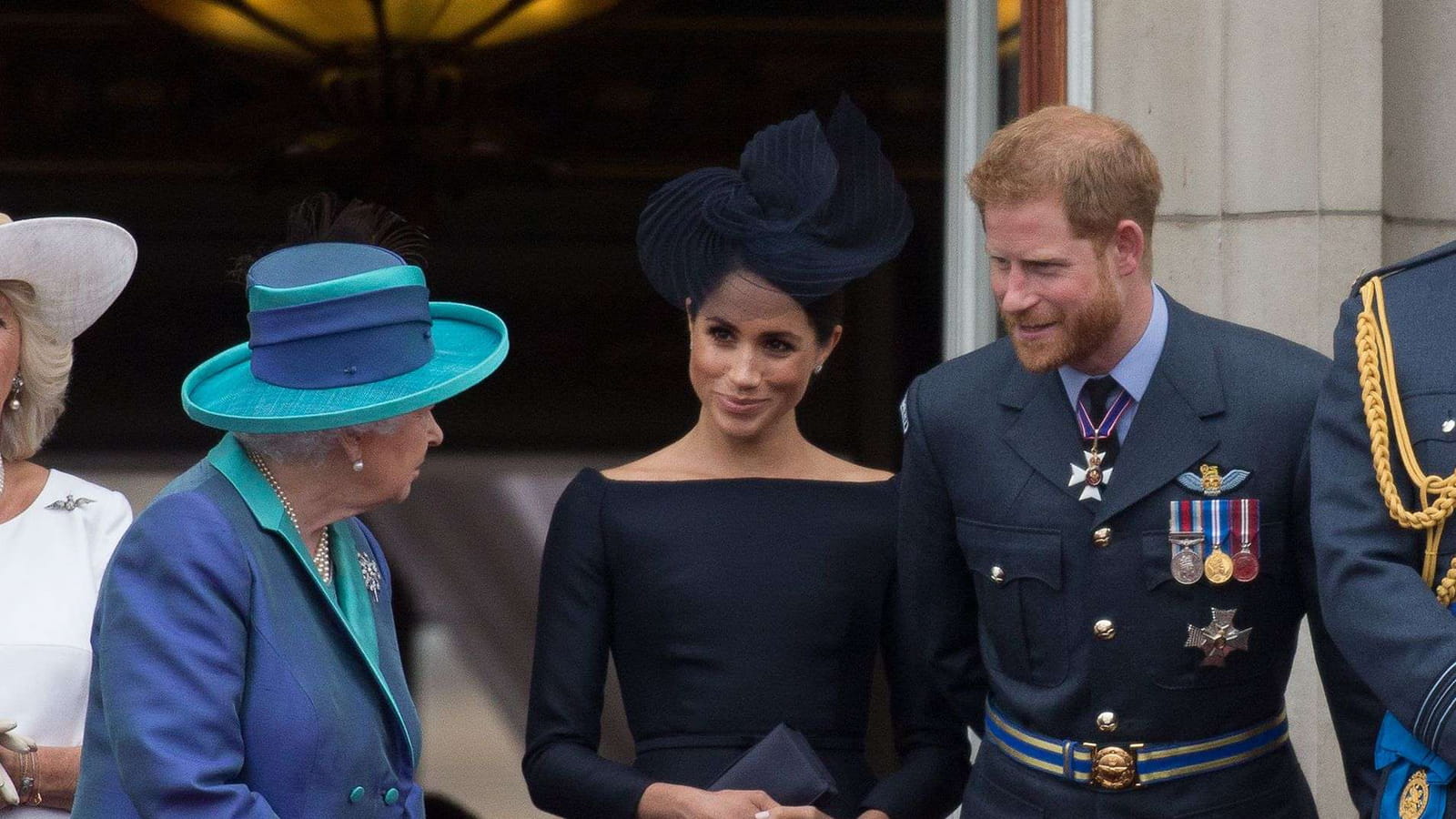 La reine Elizabeth II, Meghan Markle et le prince Harry.