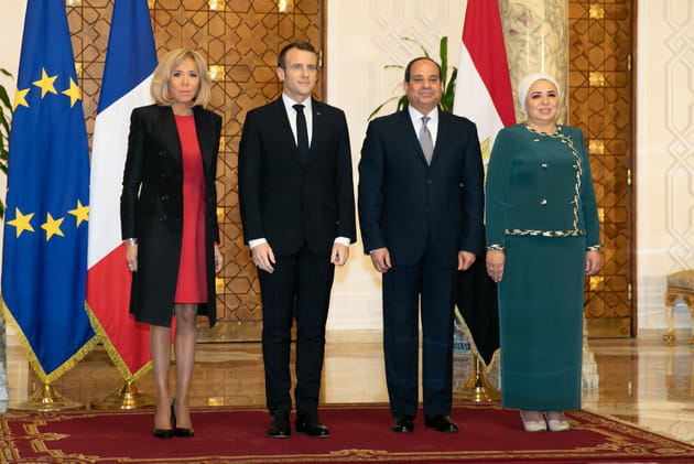Emmanuel et Brigitte Macron en visite en Egypte