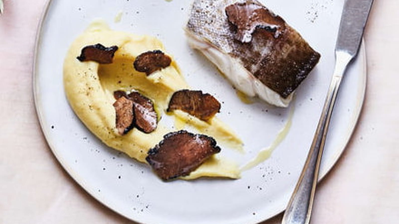 Cabillaud et purée de pomme de terre à la truffe