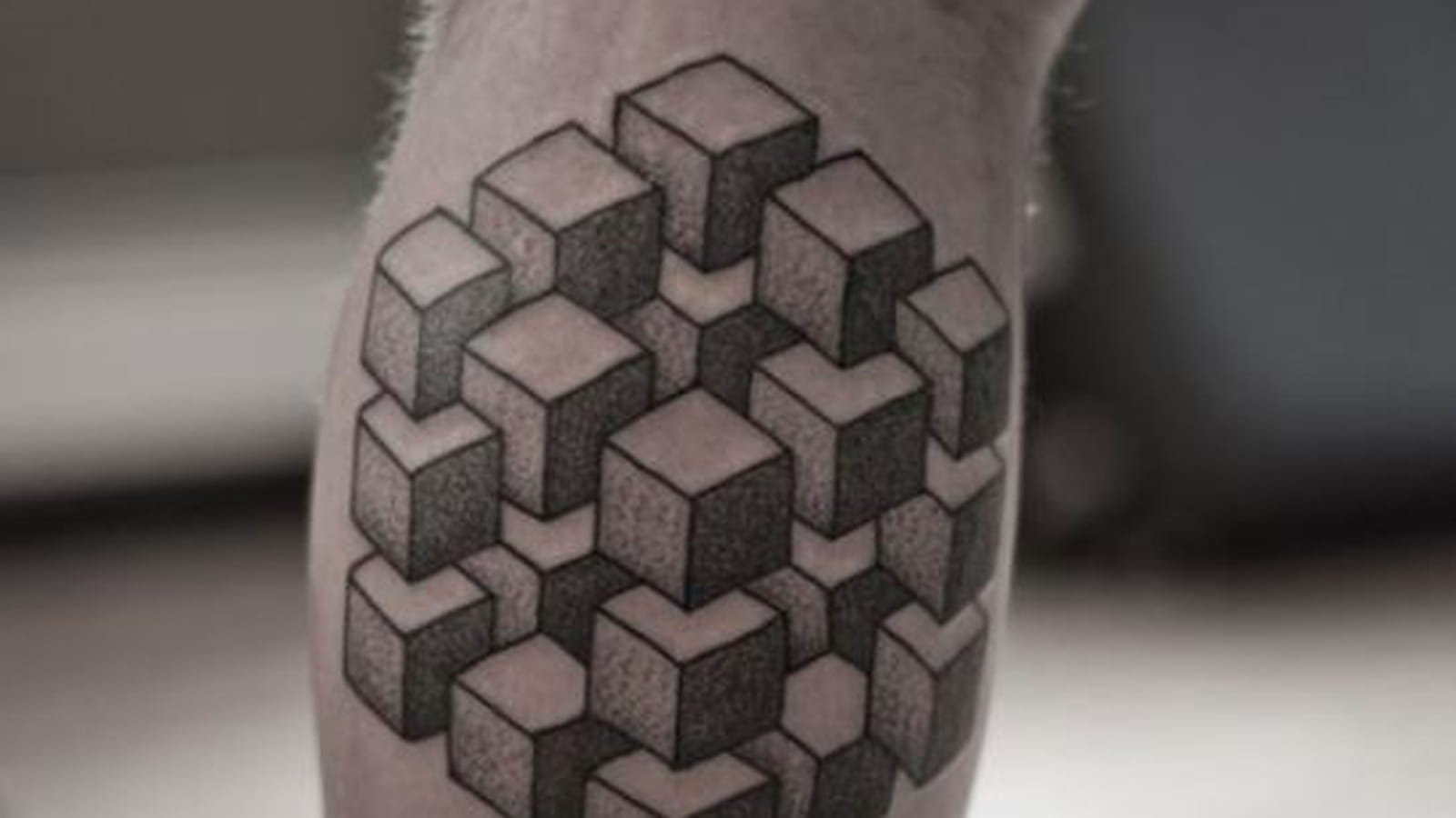 Cubes 3D sur le mollet