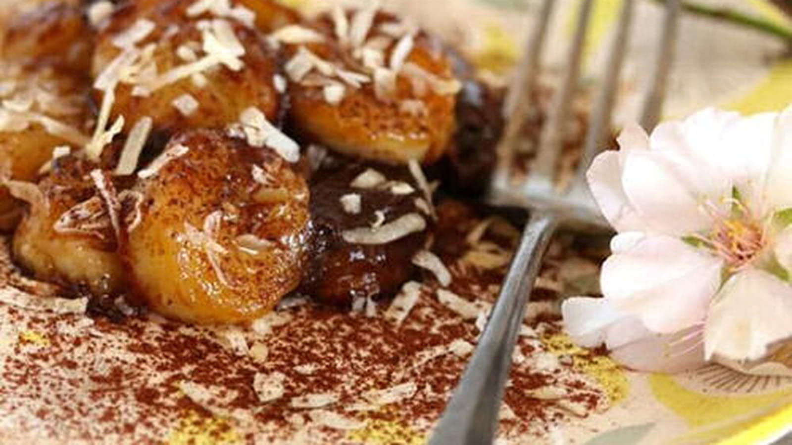 Bananes flambées au chocolat noir bio
