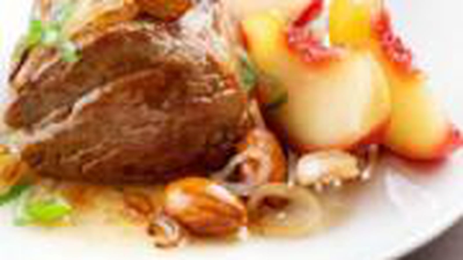 Médaillons de veau aux pêches