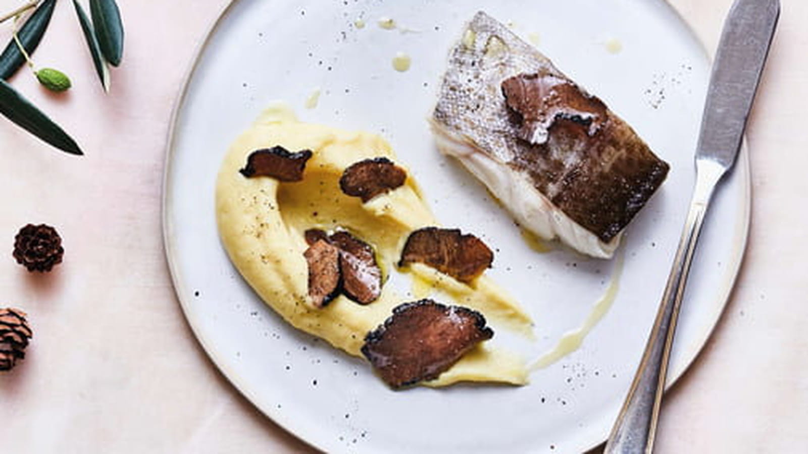 Cabillaud et purée de pomme de terre à la truffe