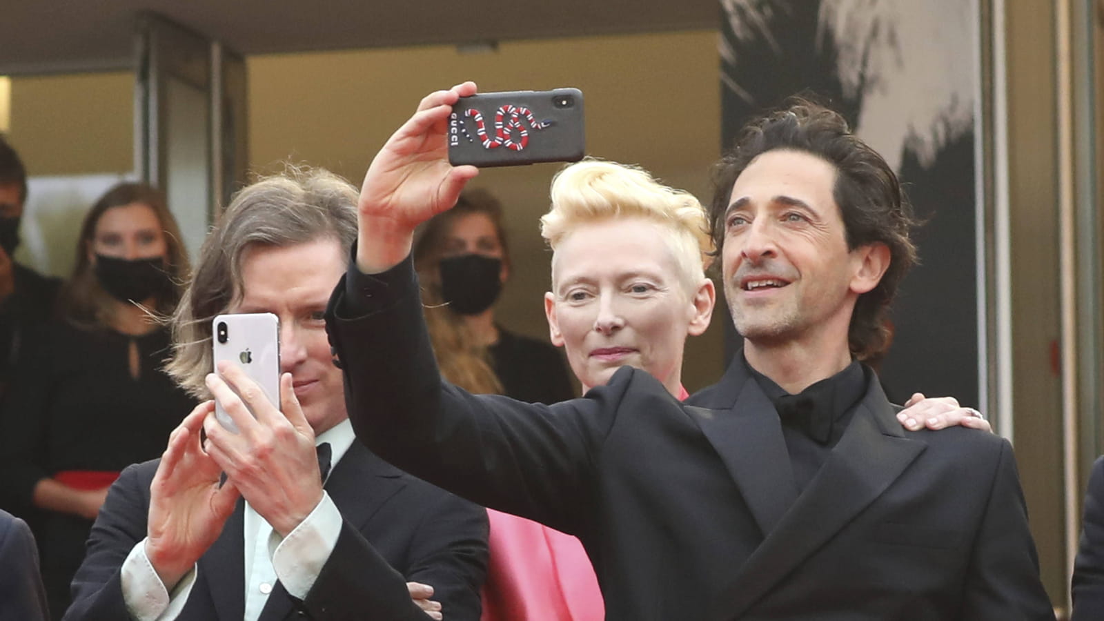 Wes Anderson, Tilda Swinton et Adrien Brody 