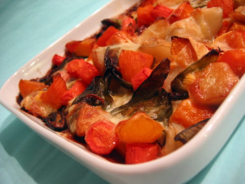 Tartiflette de légumes confits