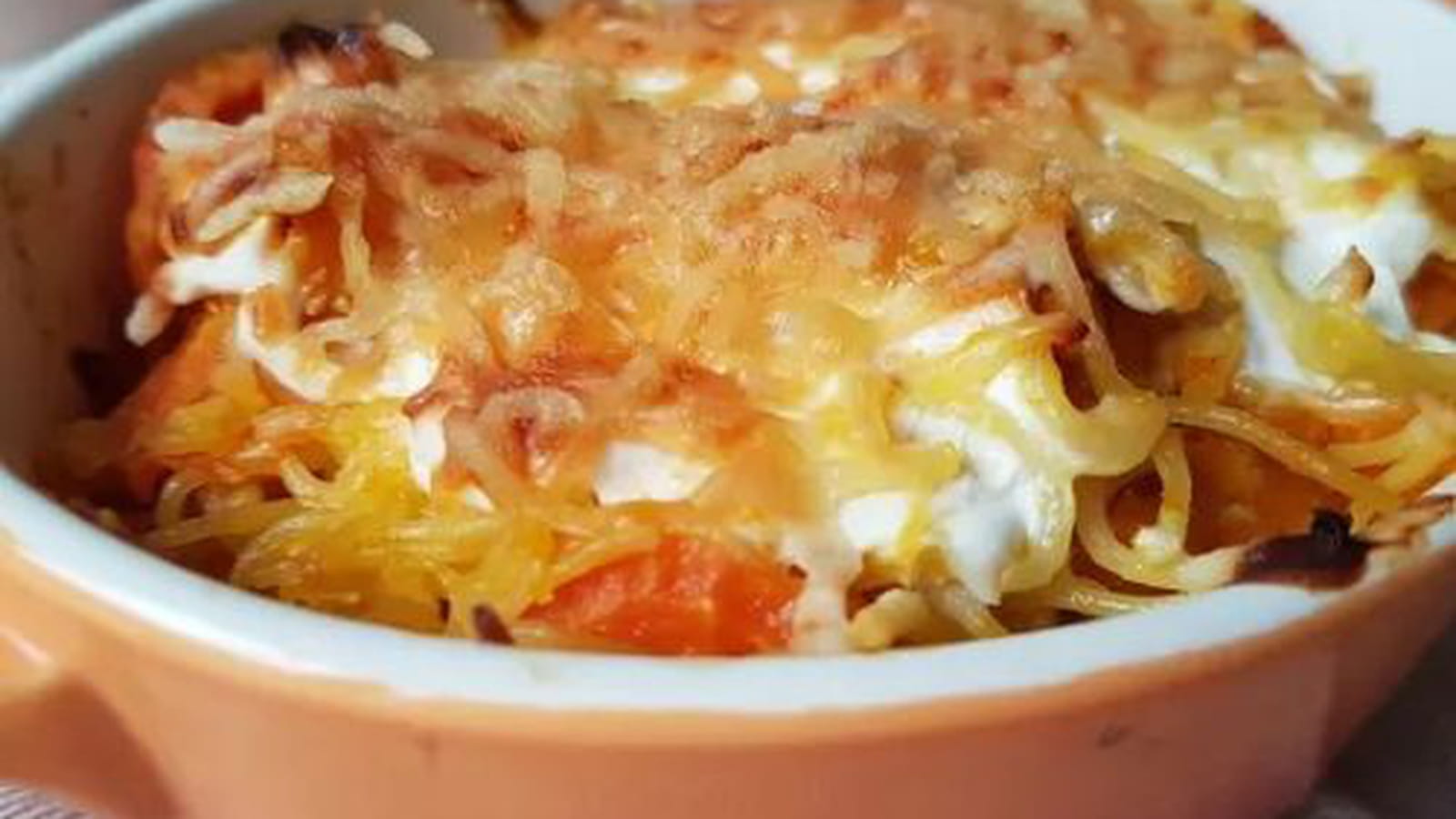 Gratin de pâtes, courge et carotte
