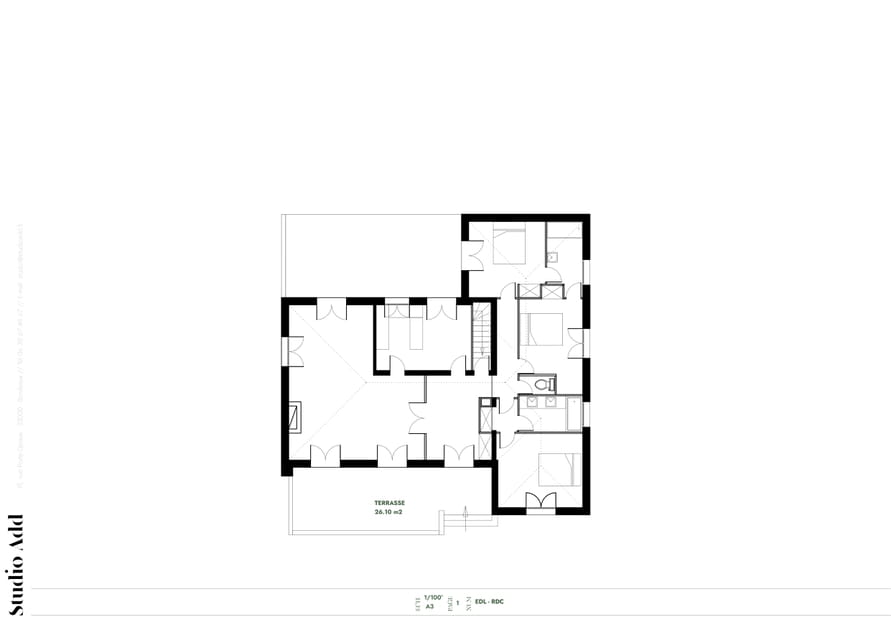Le plan du rez-de-chauss&eacute;e avant travaux