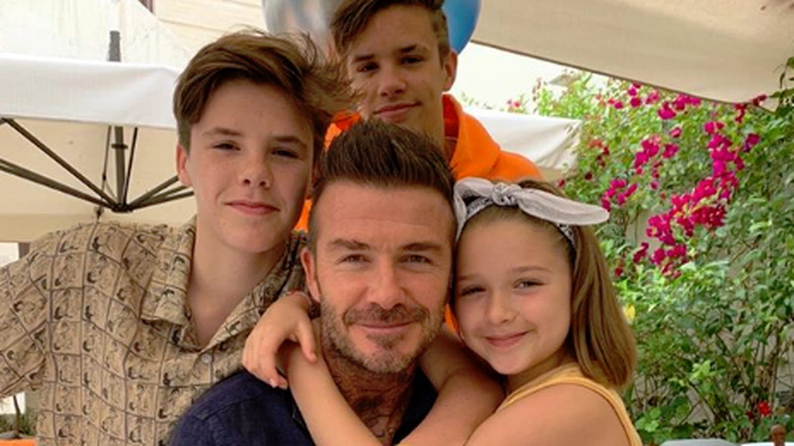 Cruz Beckham, David Beckham, Romeo Beckham et Harper Seven Beckham