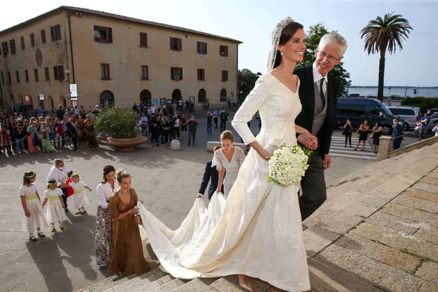 Marie-Astrid de Liechtenstein au bras de son p&egrave;re Nikolaus