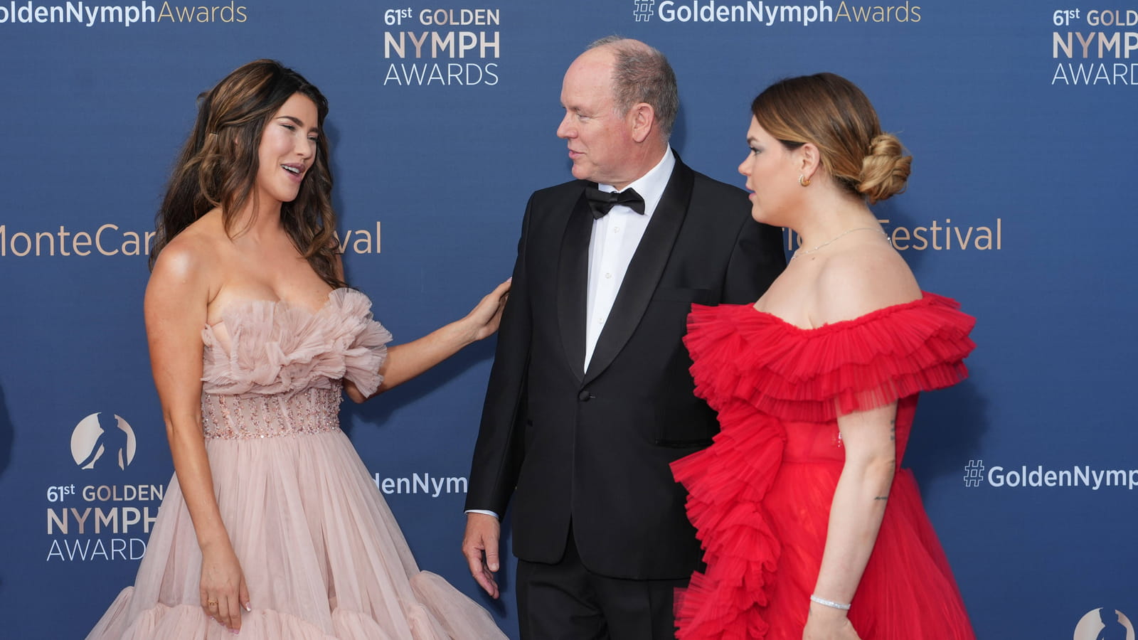 L'actrice Jacqueline MacInnes Wood, Albert II de Monaco et Camille Gottlieb