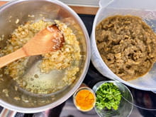 Crème d'aubergine iranienne à la menthe ("kashke bademjan") : Etape 2