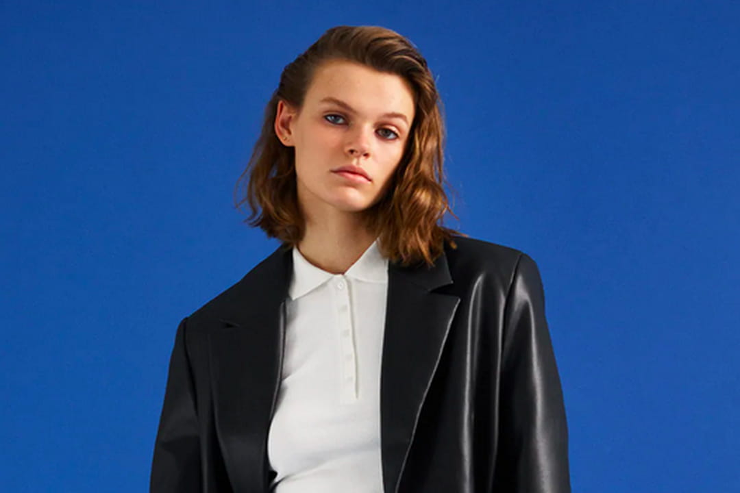 Veste oversize en cuir synthétique de Zara