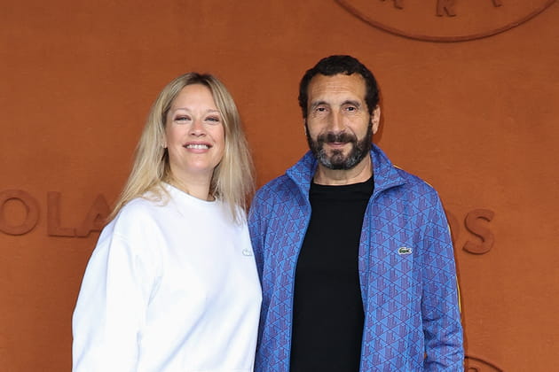 Caroline Faindt et Zinedine Soualem posent à Roland-Garros