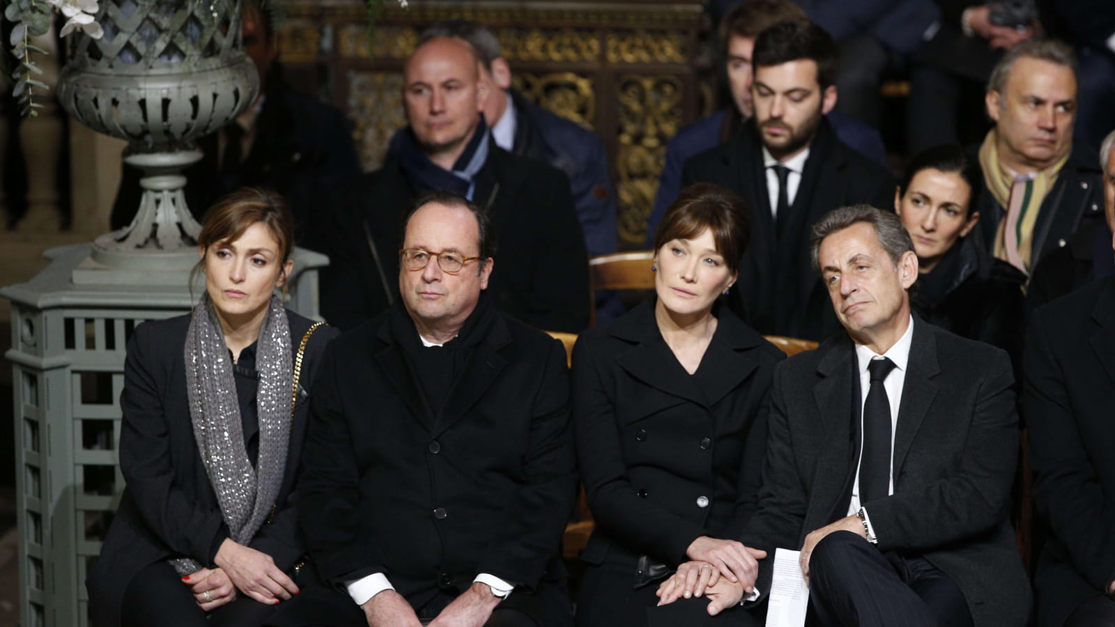 Julie Gayet, François Hollande, Carla Bruni-Sarkozy et Nicolas Sarkozy 