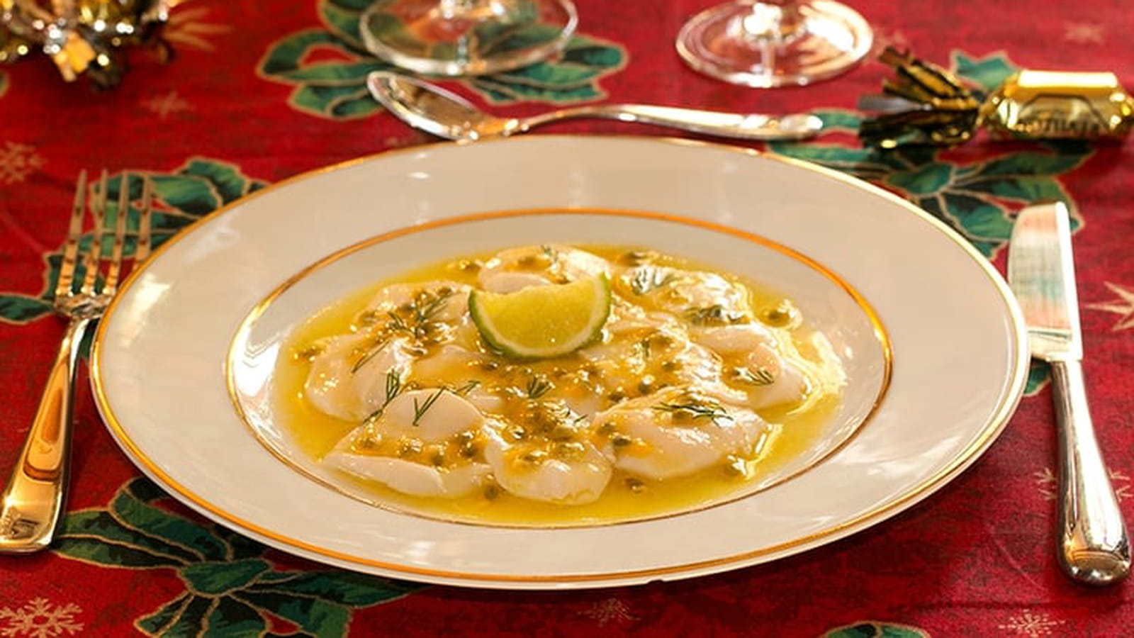 Carpaccio de Saint-Jacques aux fruits de la passion