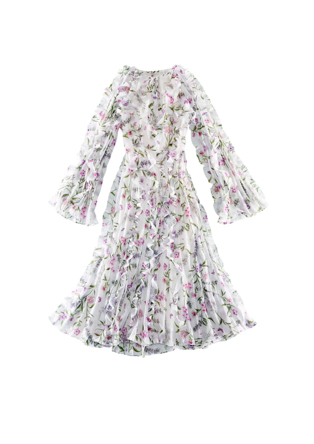 Robe brodée blanche collection Giambattista Valli x H&M hiver