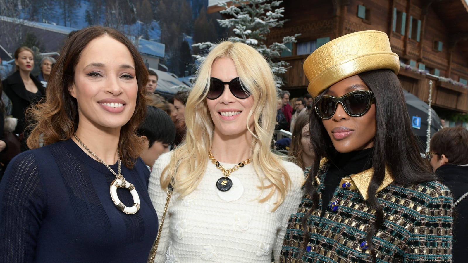 Brandi Quiniones, Claudia Schiffer and Naomi Campbell