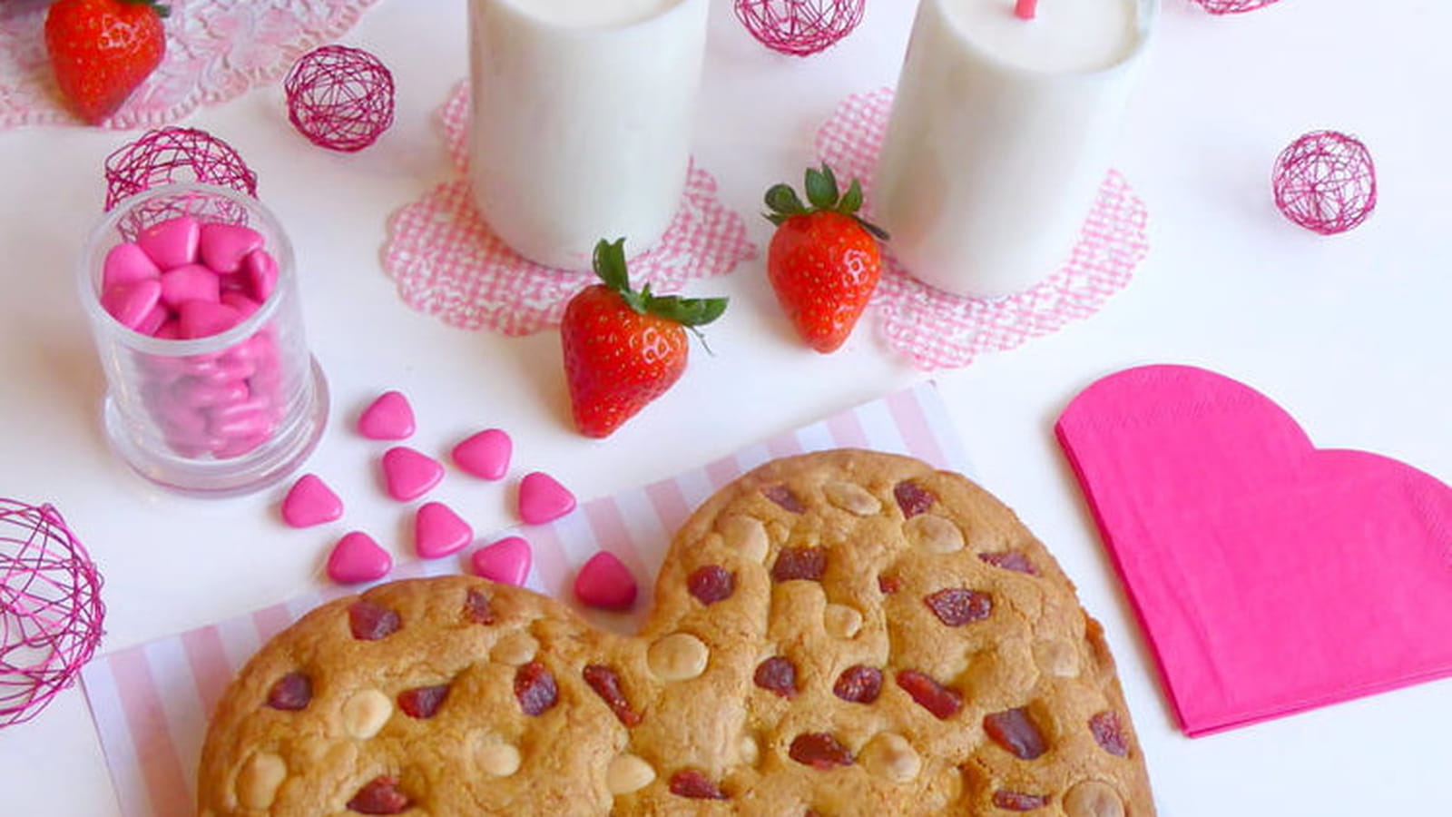 Cookies aux fraises et au chocolat blanc