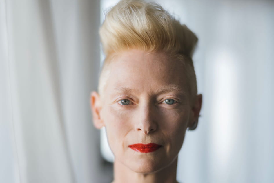 La bouche accentu&eacute;e de Tilda Swinton