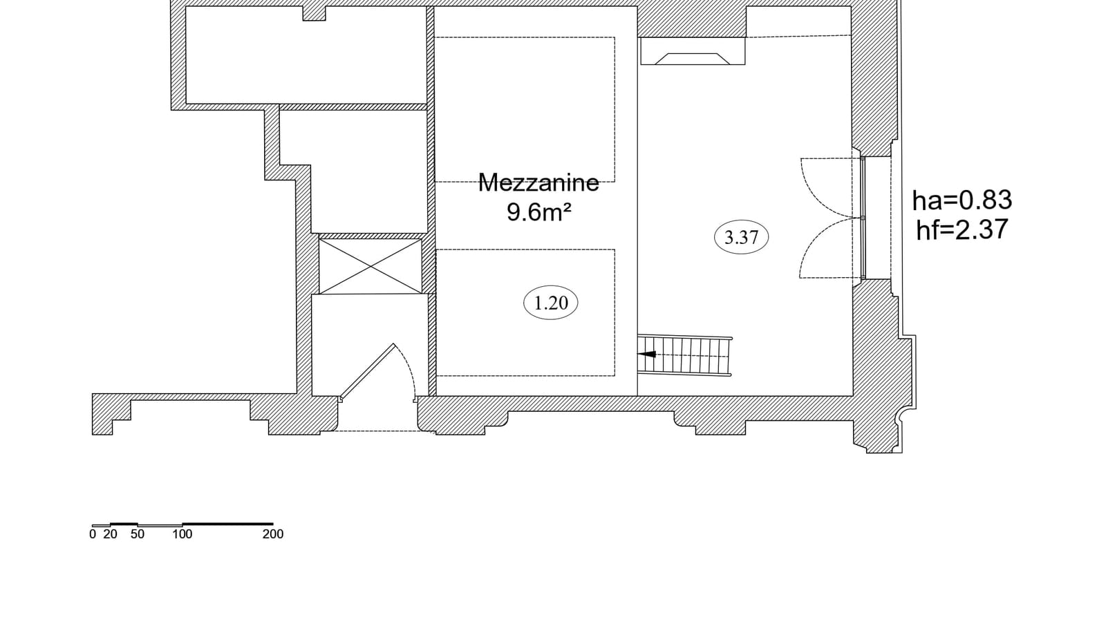 Plan mezzanine existant