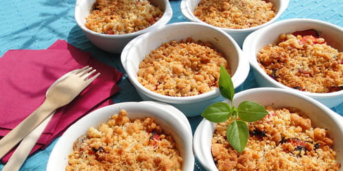 Crumble de tomates au parmesan au four halogène