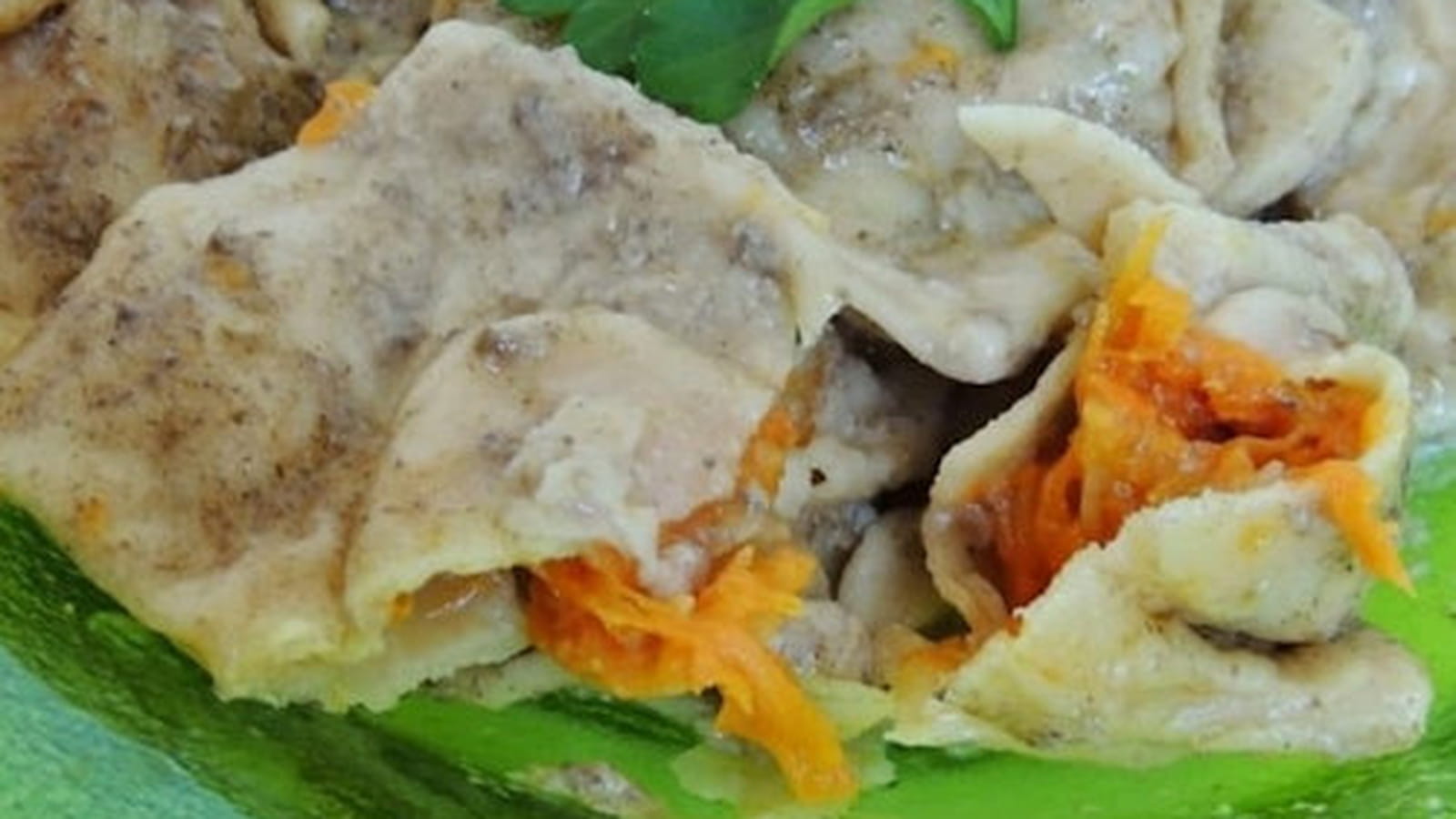 Ravioles de courges, épeautre et champignons
