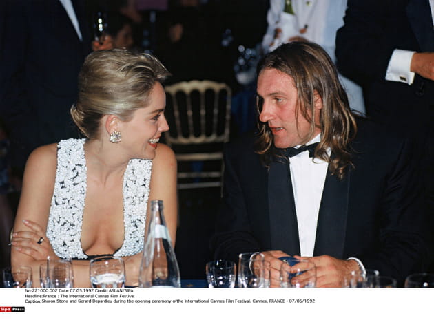 En compagnie de Gérard Depardieu à Cannes en 1992